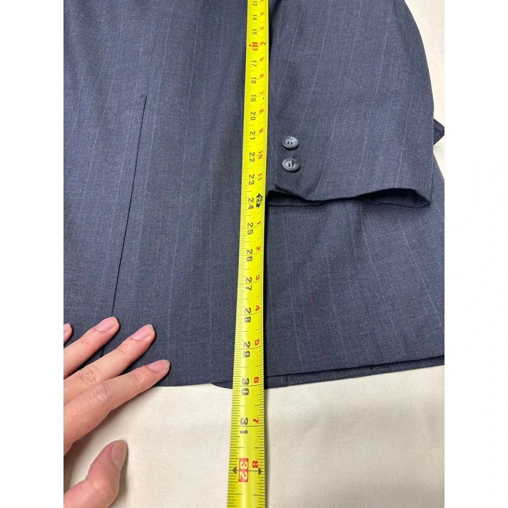 Vtg Brooks Brothers Makers Mens Navy Pinstripe Brooks-Blend 41R Blazer Sport USA